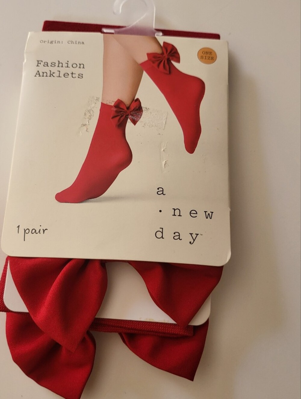 A New Day Red Bow Socks